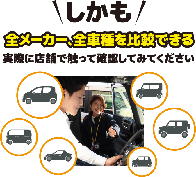 しかも全メーカー、全車種を比較できる